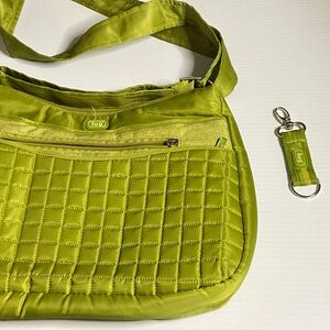 lug Quilted Crossbody Shoulder Bag in Lime